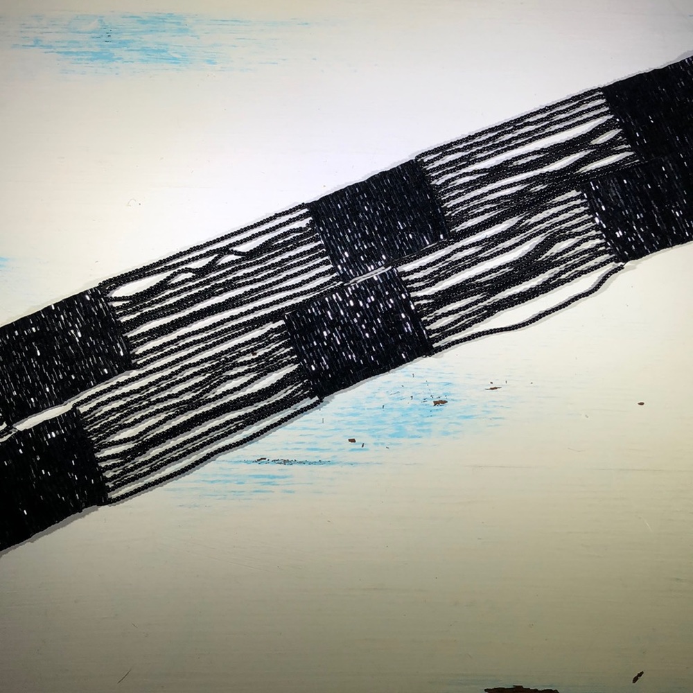 Black Beaded Adustable Belt 💄👗